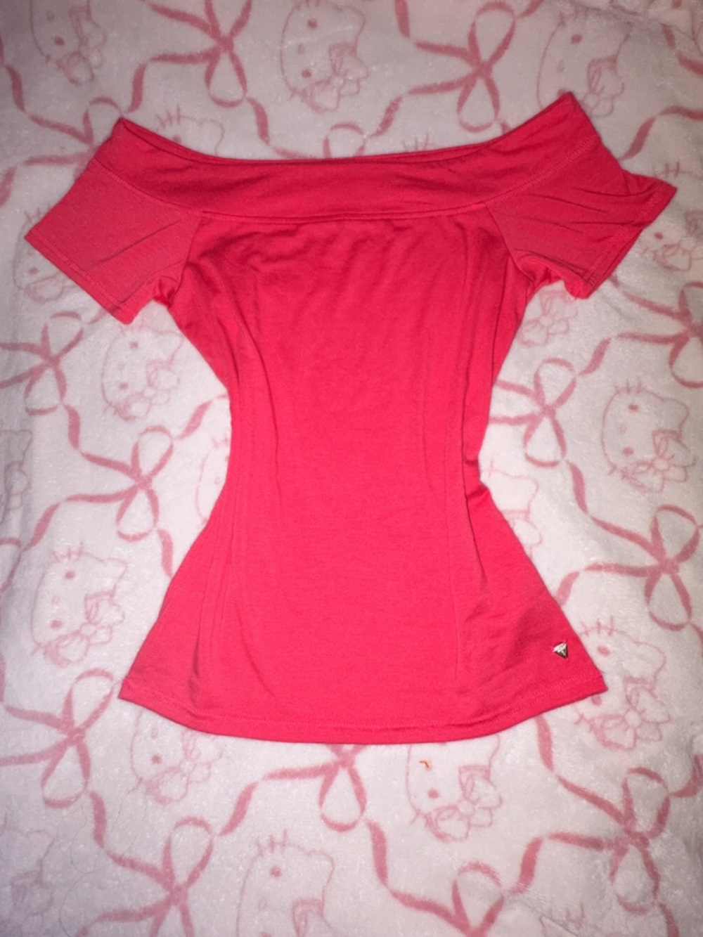 Guess Off-Shoulder Pink Top